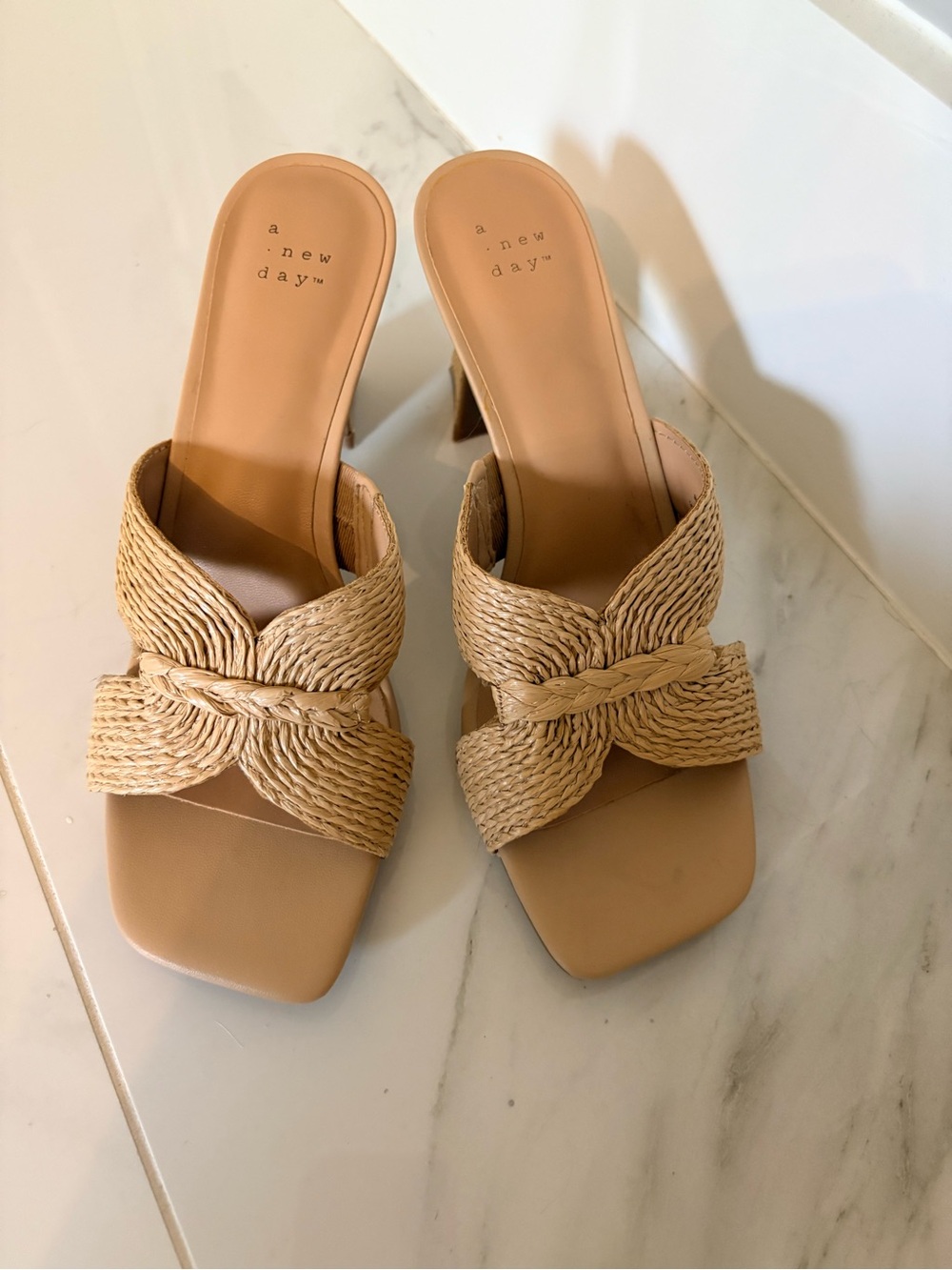 a new day Braided Tan Slide Mule